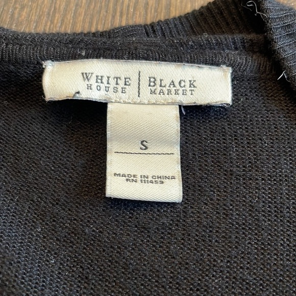 WHITE House Black Market Black Open Front Sweater Size Small - Picture 2 of 7